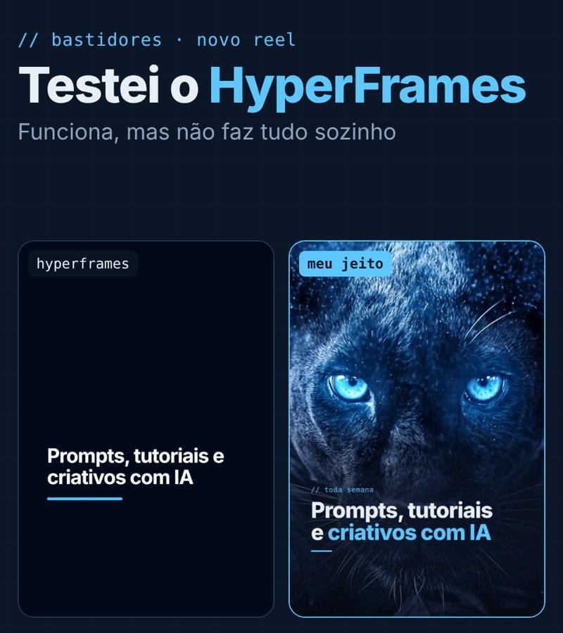 Comparação entre o vídeo do HyperFrames e o Reel da pantera